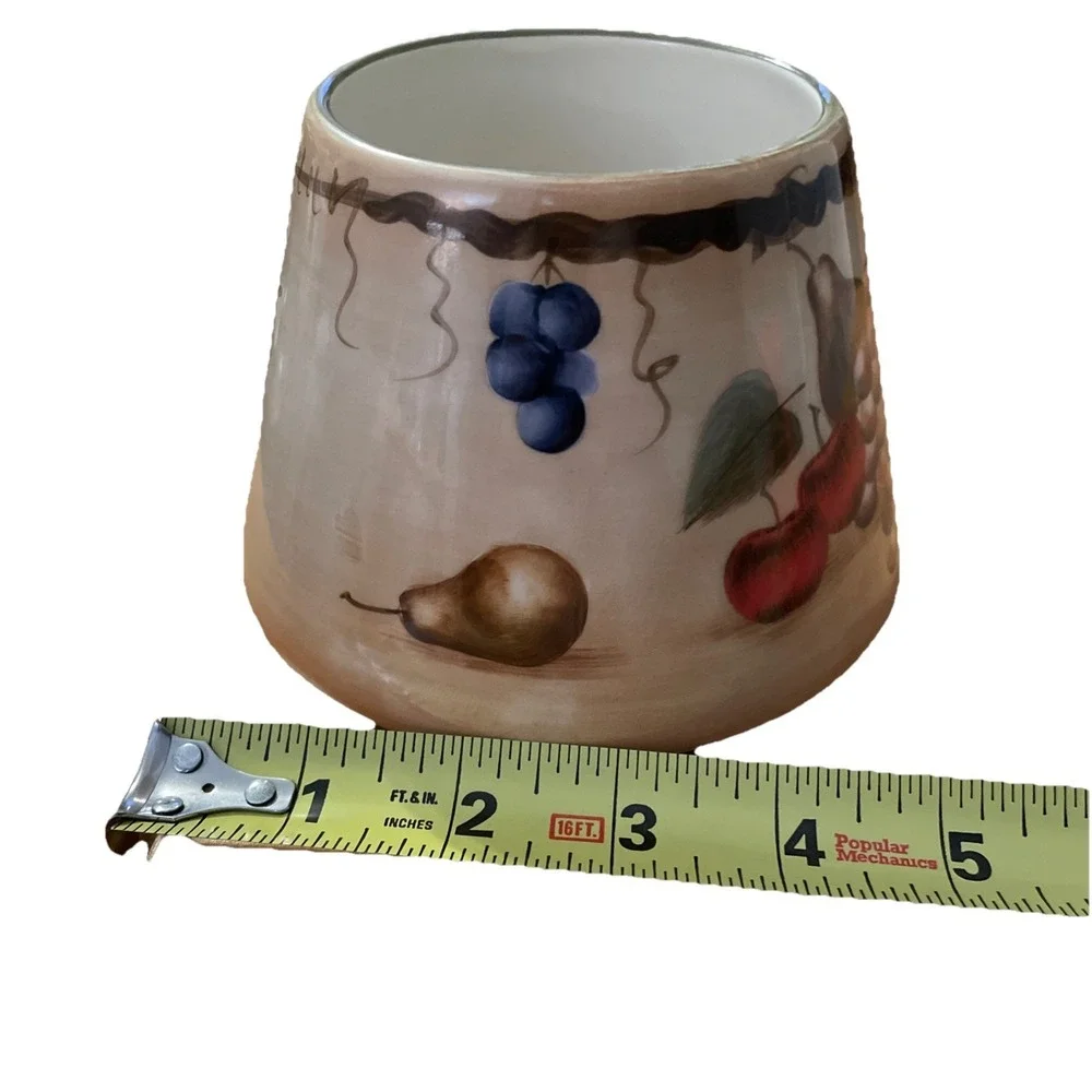 Home Interiors SONOMA VILLA Large Jar CANDLE SHADE Fruit Grapevine Apples Grapes